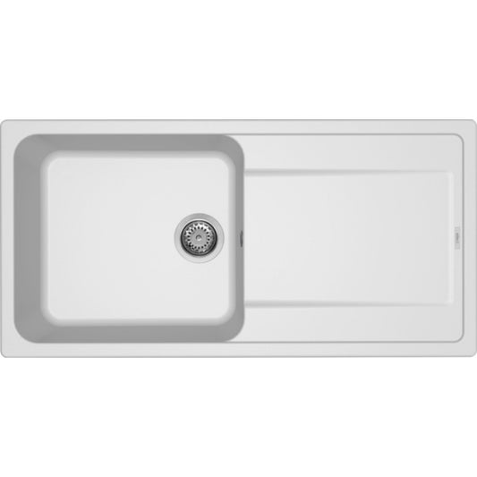 Elleci LG248068 Lavello 1 Vasca Gocciolatoio Granitek Bianco Titano 100x50