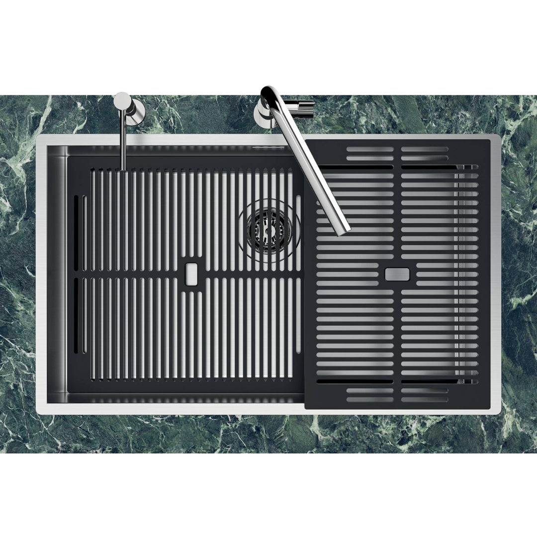 Foster Quadra Evo 1257050 Lavello 1 Vasca Incasso Filotop Acciaio Inox Spazzolato cm. 78 x 47