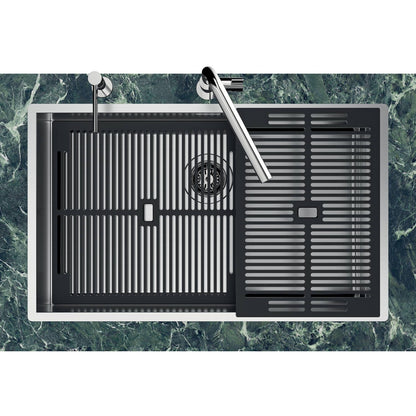 Foster Quadra Evo 1257050 Lavello 1 Vasca Incasso Filotop Acciaio Inox Spazzolato cm. 78 x 47
