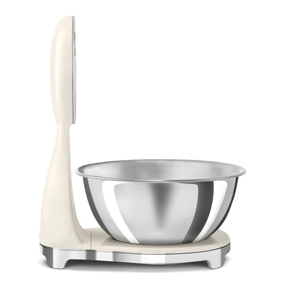 SMEG KSF01CRWW Bilancia da Cucina Digitale e Analogica con Ciotola Inox 1,8 L