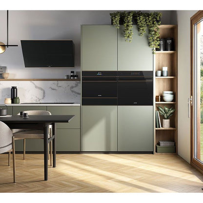 SMEG SOP6602TNR Galileo Forno Elettrico Pirolitico da Incasso Nero Pizza 68 Lt. cm. 60 x 60