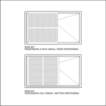 Foster Quadra R12 1717050 Lavello 1 Vasca Sopratop/Filotop Acciaio Inox Spazzolato 75x44