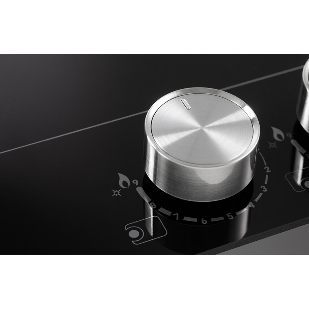 DE LONGHI NSL590DNCM Piano Cottura Gas Incasso 5 Bruciatori Tripla Corona Nero cm. 90 x 51