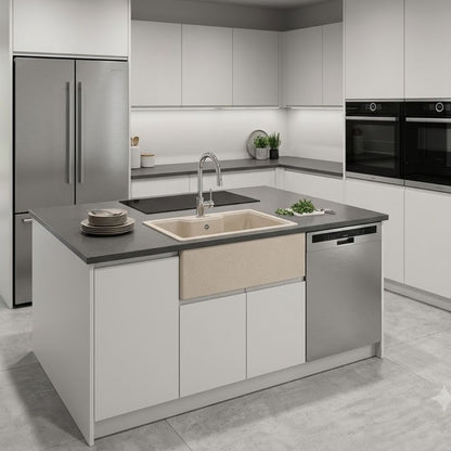 ELLECI FOX 360 LGF36051 Lavello da Incasso 1 Vasca Granitek Avena cm. 86 x 50