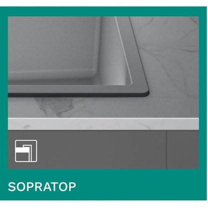 ELLECI UNICO 310 LGU31059 Lavello 1 Vasca con Gocciolatoio Reversibile in Granitek® Classic Antracite 59 cm. 78 x 50
