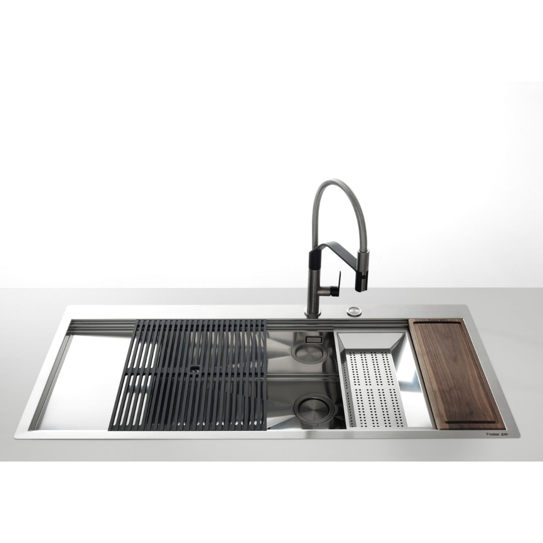 Foster Milanello Workstation 1040051 Lavello Filotop 1 Vasca Gocciolatoio Acciaio Inox mm. 806 x 520
