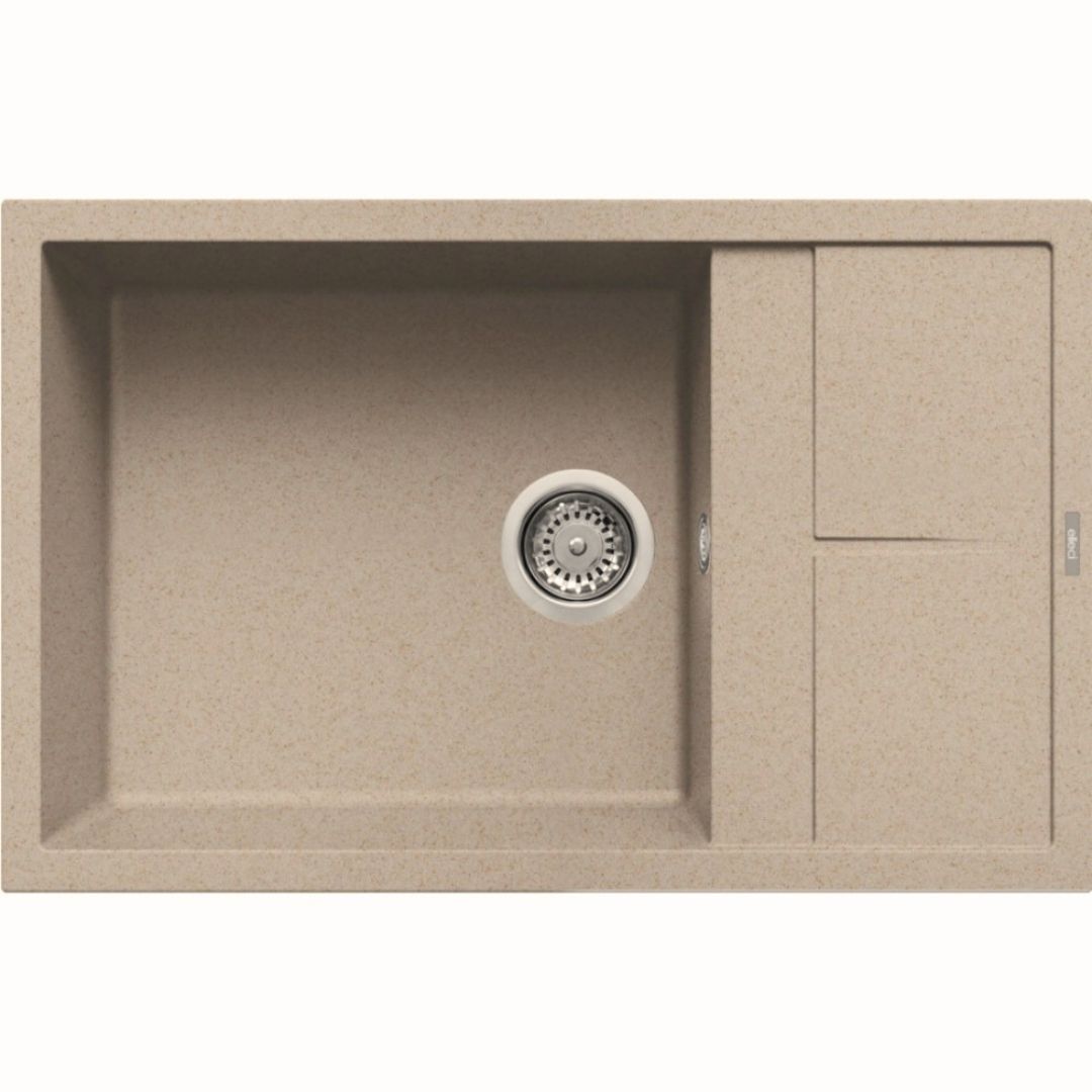 ELLECI UNICO 310 LGU31051 Lavello 1 Vasca con Gocciolatoio Reversibile Sopratop Granitek Avena 51 cm. 78 x 50