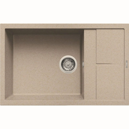 ELLECI UNICO 310 LGU31051 Lavello 1 Vasca con Gocciolatoio Reversibile Sopratop Granitek Avena 51 cm. 78 x 50