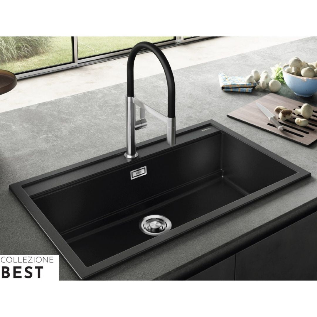 ELLECI BEST 130 LGB13051 Lavello da Incasso 1 Vasca Sopratop Granitek Avena 51 cm. 79 x 51
