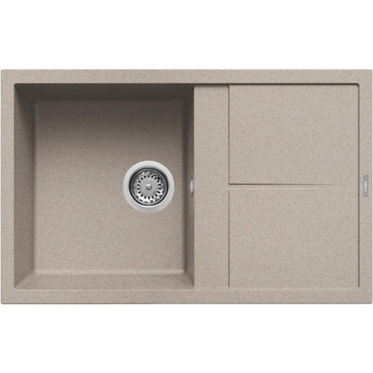ELLECI UNICO 300 LGU30051 Lavello 1 Vasca con Gocciolatoio Reversibile Sopratop Granitek Avena 51 cm. 79 x 50