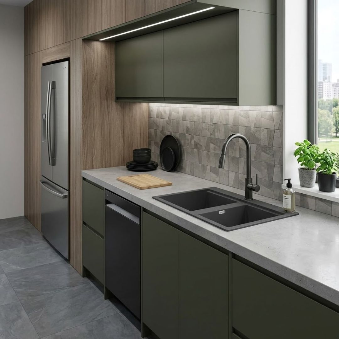 ELLECI BEST 450 LGB45059 Lavello 2 Vasche Reversibili Sopratop Antracite Granitek cm. 86 x 51