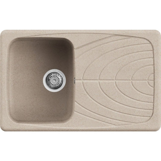 ELLECI MASTER LGM30051 Lavello 1 Vasca con Gocciolatoio Reversibile Sopratop Granitek Avena 51 cm. 79 x 50