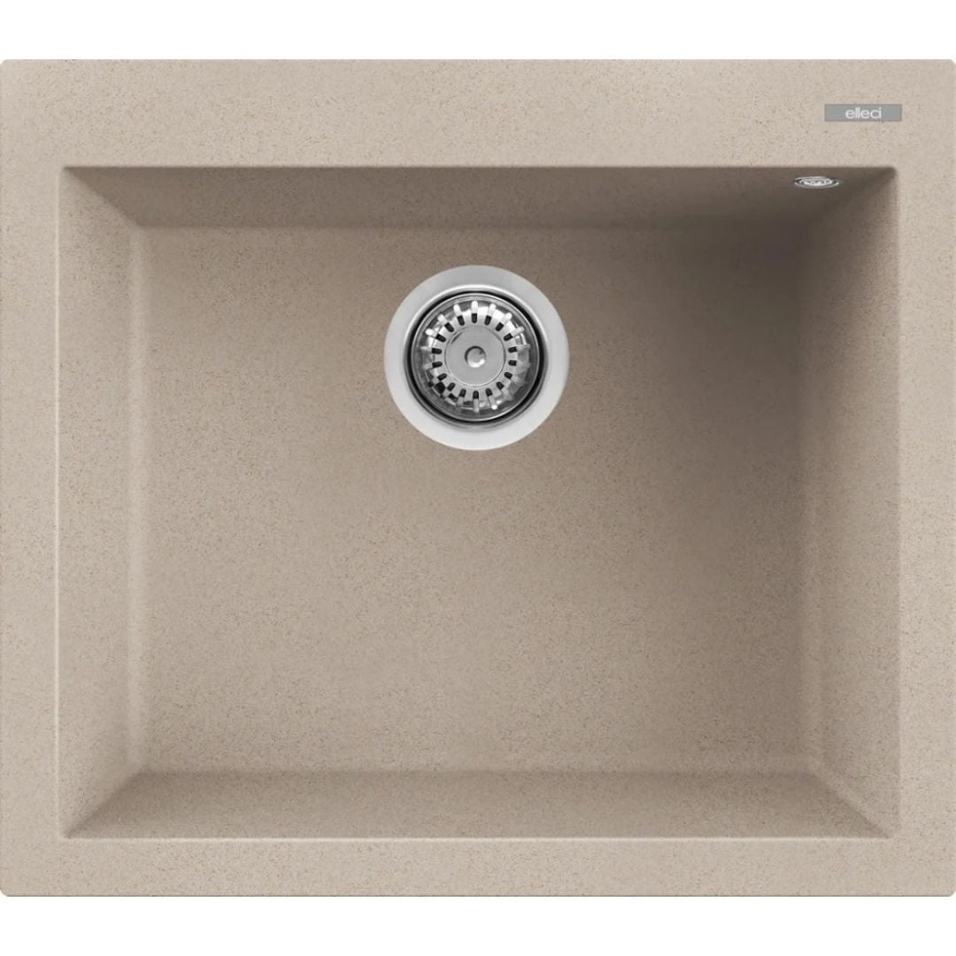 ELLECI QUADRA 105 LGQ10551 Lavello da Incasso 1 Vasca Sopratop Granitek Avena 51 cm. 57 x 50