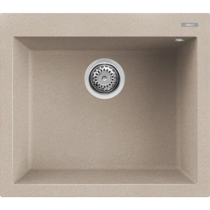 ELLECI QUADRA 105 LGQ10551 Lavello da Incasso 1 Vasca Sopratop Granitek Avena 51 cm. 57 x 50