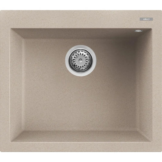 ELLECI QUADRA 105 LGQ10551 Lavello da Incasso 1 Vasca Sopratop Granitek Avena 51 cm. 57 x 50