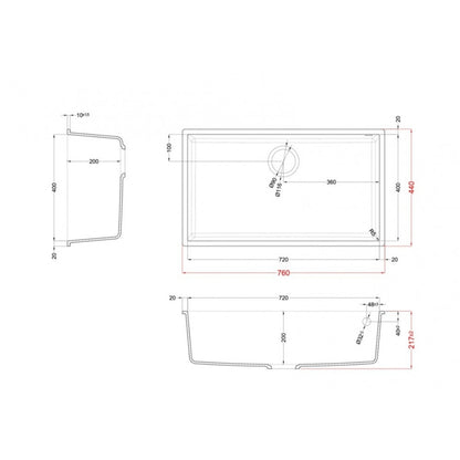 Elleci Quadra 130 LGQ13051BSO Lavello da Incasso 1 Vasca Sottotop Finitura Granitek Classic Avena 76 x 44 cm