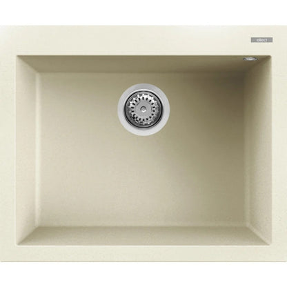 Elleci Quadra 110 LGQ11062 Lavello da Incasso 1 Vasca Sopratop Granitek Classic Bianco Antico cm. 61 x 50