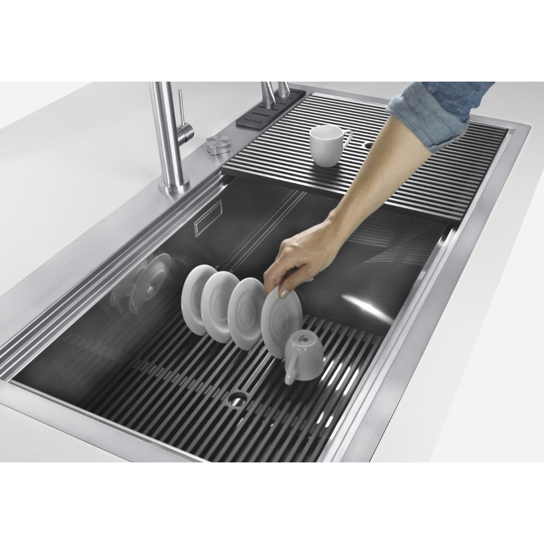 Foster Milano 1011050 Lavello Filotop Acciaio Inox Spazzolato 1 Vasca Diamantata cm. 52 x 56