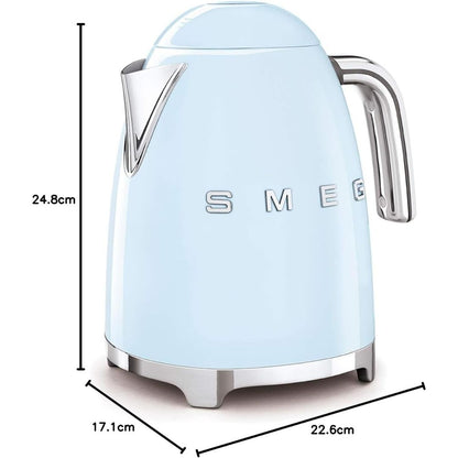 SMEG KLF03PBEU Bollitore Elettrico Azzurro Estetica 50’s Style Capacità 1,7 L