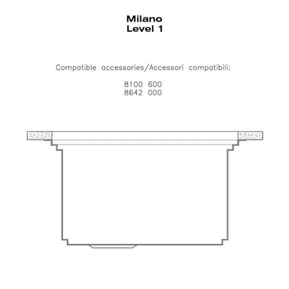 Foster 1025050 Milano Lavello Cucina 1 Vasca Incasso Sottotop Acciaio Inox Spazzolato mm. 846 x 560