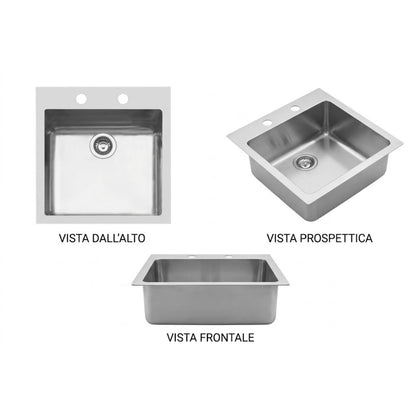 Foster KE R15 2272050 Lavello Cucina Incasso Sopratop Inox Spazzolato 50x40