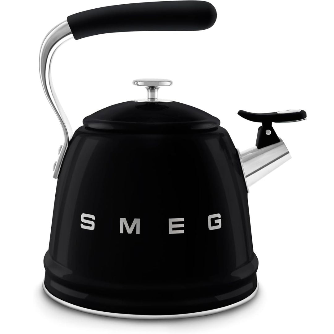 SMEG WKF01BL Bollitore Fischio Nero 50’s Style Capacità 2,3 L Manico Ergonomico