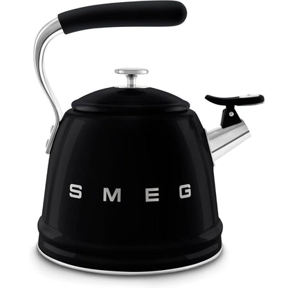 SMEG WKF01BL Bollitore Fischio Nero 50’s Style Capacità 2,3 L Manico Ergonomico