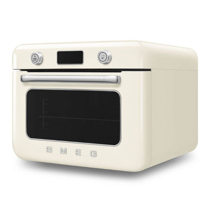 SMEG COF01CREU Forno Combinato Vapore da Appoggio Panna Lucido Estetica 50’s Style