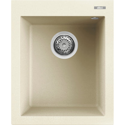 Elleci Quadra 100 LGQ10062 Lavello da Incasso 1 Vasca Sopratop Granitek Bianco Antico cm. 41 x 50