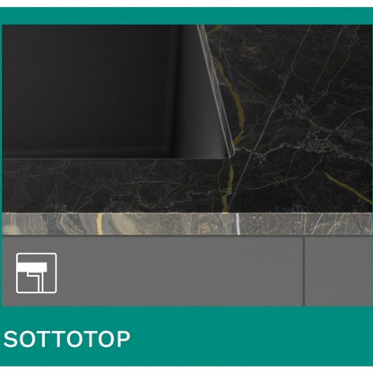 ELLECI QUADRA LGQ10051BSO Lavello Incasso 1 Vasca Sottotop Granitek Avena cm. 38×44