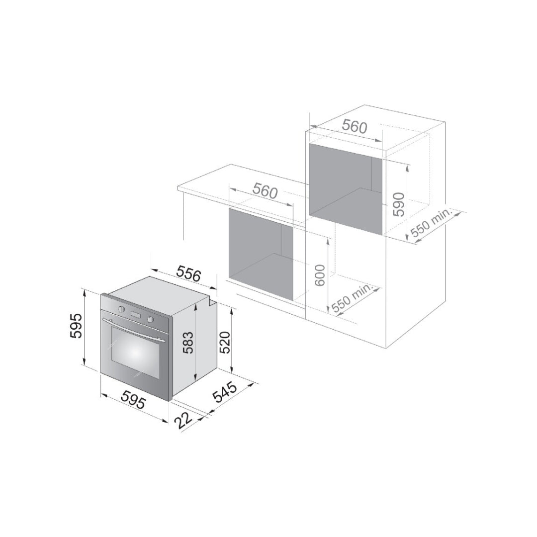 DE LONGHI NSM75NPPP Forno Elettrico Ventilato Incasso Nero 90Lt 75 cm Classe A