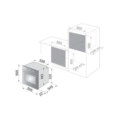 DE LONGHI NSM75NPPP Forno Elettrico Ventilato Incasso Nero 90Lt 75 cm Classe A