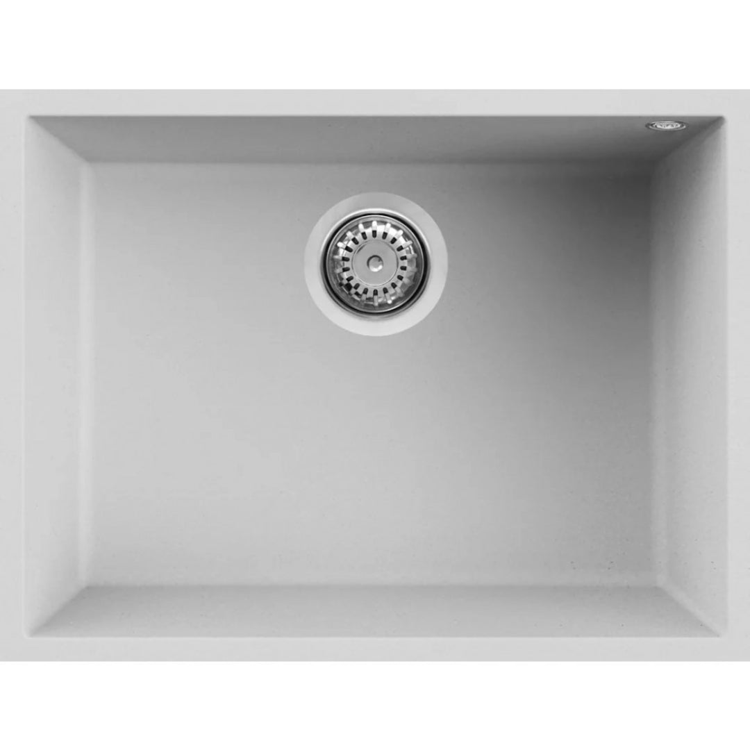 Elleci LGQ11068BSO Lavello 1 Vasca Incasso Sottotop Granitek Bianco Titano cm. 58 x 44