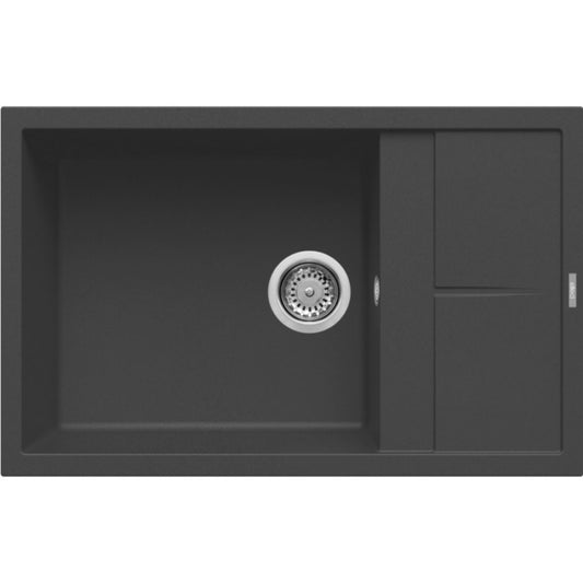 ELLECI UNICO 310 LGU31059 Lavello 1 Vasca con Gocciolatoio Reversibile in Granitek® Classic Antracite 59 cm. 78 x 50
