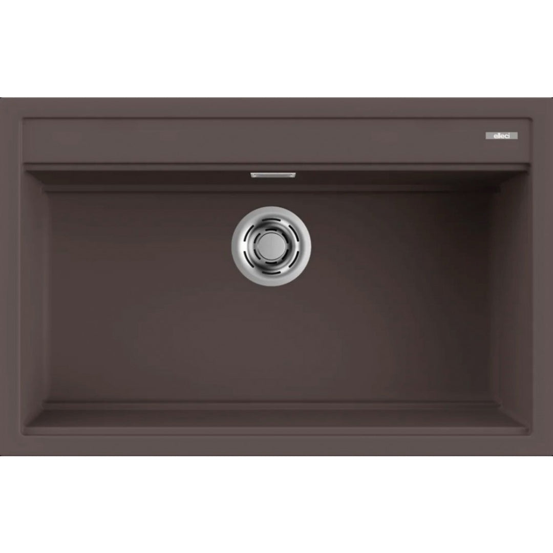 Elleci Best 130 LKB13087 Lavello da Incasso Sopratop Monovasca Keratek Cocoa cm. 79 x 51