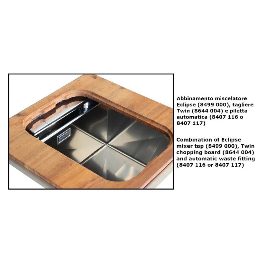 Foster Quadra 1235050 Lavello Incasso Filotop 1 Vasca Acciaio Inox Spazzolato cm. 54 x 44