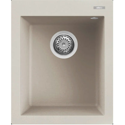Elleci Quadra 100 LGQ10039 Lavello da Incasso Sopratop 1 Vasca Granitek Bianco Soft cm. 41 x 50