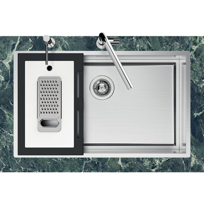 Foster Quadra Evo 1255050 Lavello Incasso 1 Vasca Inox Sopratop/Filotop cm. 57 x 47