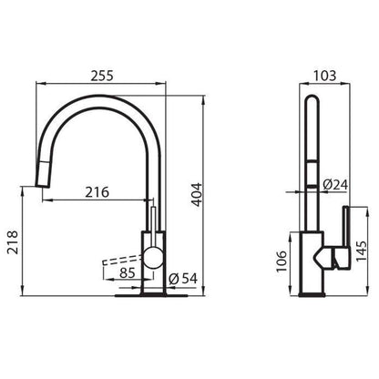 FOSTER CAMILLO 8467100 Miscelatore Satinato Monocomando Canna Girevole Estraibile