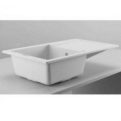 Elleci LGY29068 Lavello 1 Vasca Gocciolatoio Reversibile Incasso Sopratop Granitek mm. 780 x 435