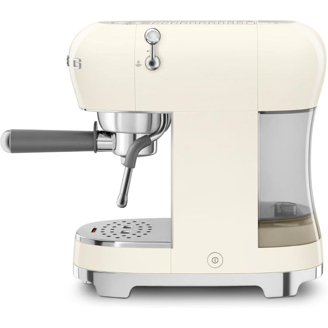 SMEG ECF02CREU Macchina Da Caffè Espresso Manuale 50's Style 1350W Panna