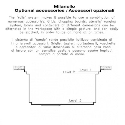 Foster Milanello 1031050 Lavello 1 Vasca Incasso Filotop Acciaio Inox Spazzolato mm 486 x 520