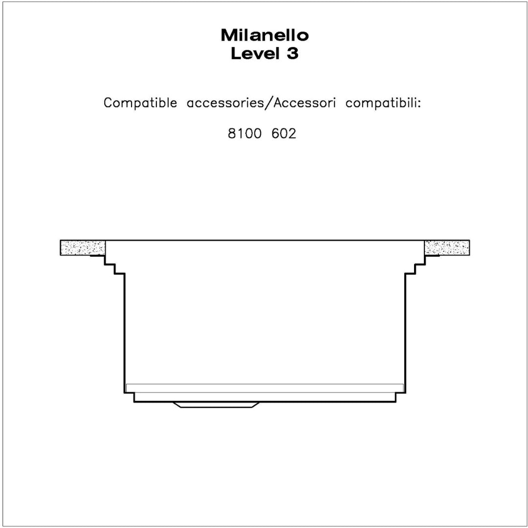 Foster Milanello Workstation 1034050 Lavello 1 Vasca Incasso Filotop Acciaio Inox Spazzolato mm. 806x520