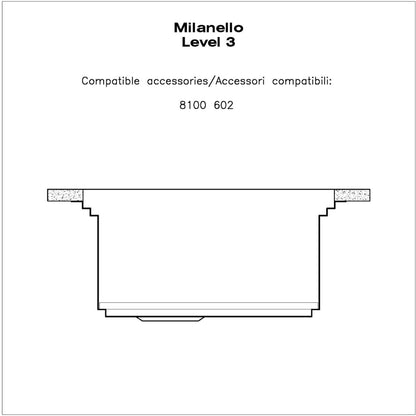 Foster Milanello Workstation 1034050 Lavello 1 Vasca Incasso Filotop Acciaio Inox Spazzolato mm. 806x520