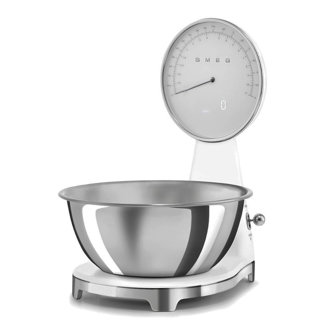 SMEG KSF01WHWW Bilancia Cucina Digitale Analogica Ciotola Inox Bianca 5 Kg