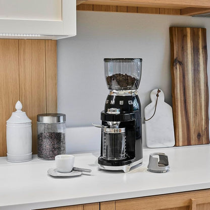 SMEG CGF01BLEU Macinacaffè Elettrico 30 Livelli di Macinatura Antistatico Nero