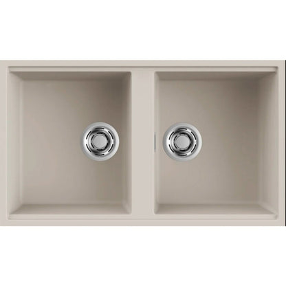 Elleci Best 450 SOTTOTOP LGB45039BSO Lavello 2 Vasche Sottotop Granitek Bianco Soft 39 mm. 836 x 488
