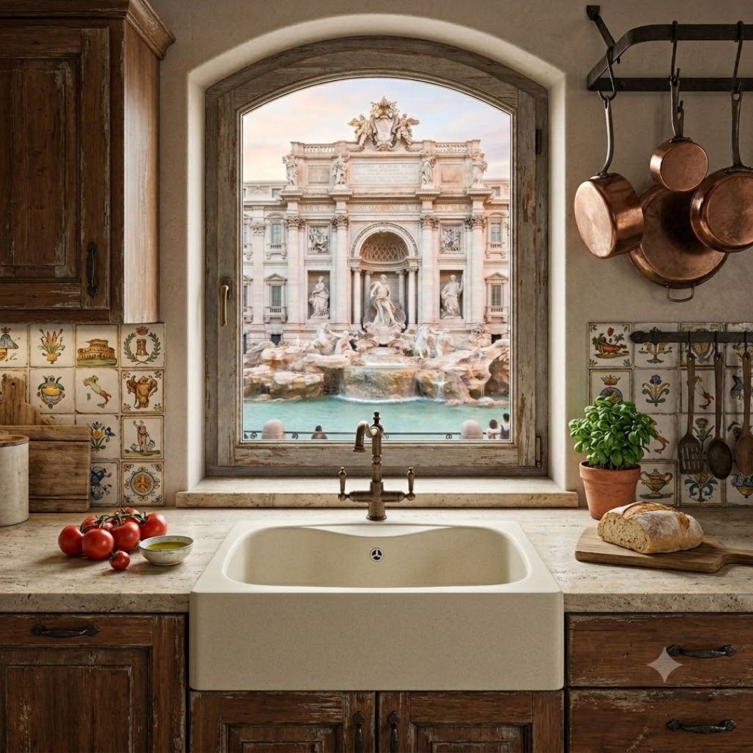 ELLECI FOX 200 LGF20062 Lavello da Incasso 1 Vasca Sopratop Granitek Bianco Antico 62 mm. 584 x 504