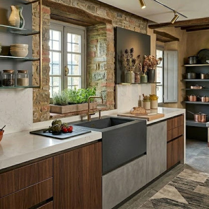 ELLECI EASY 290 LGY29059 Lavello in Granitek Antracite con Gocciolatoio Reversibile cm. 78 x 44