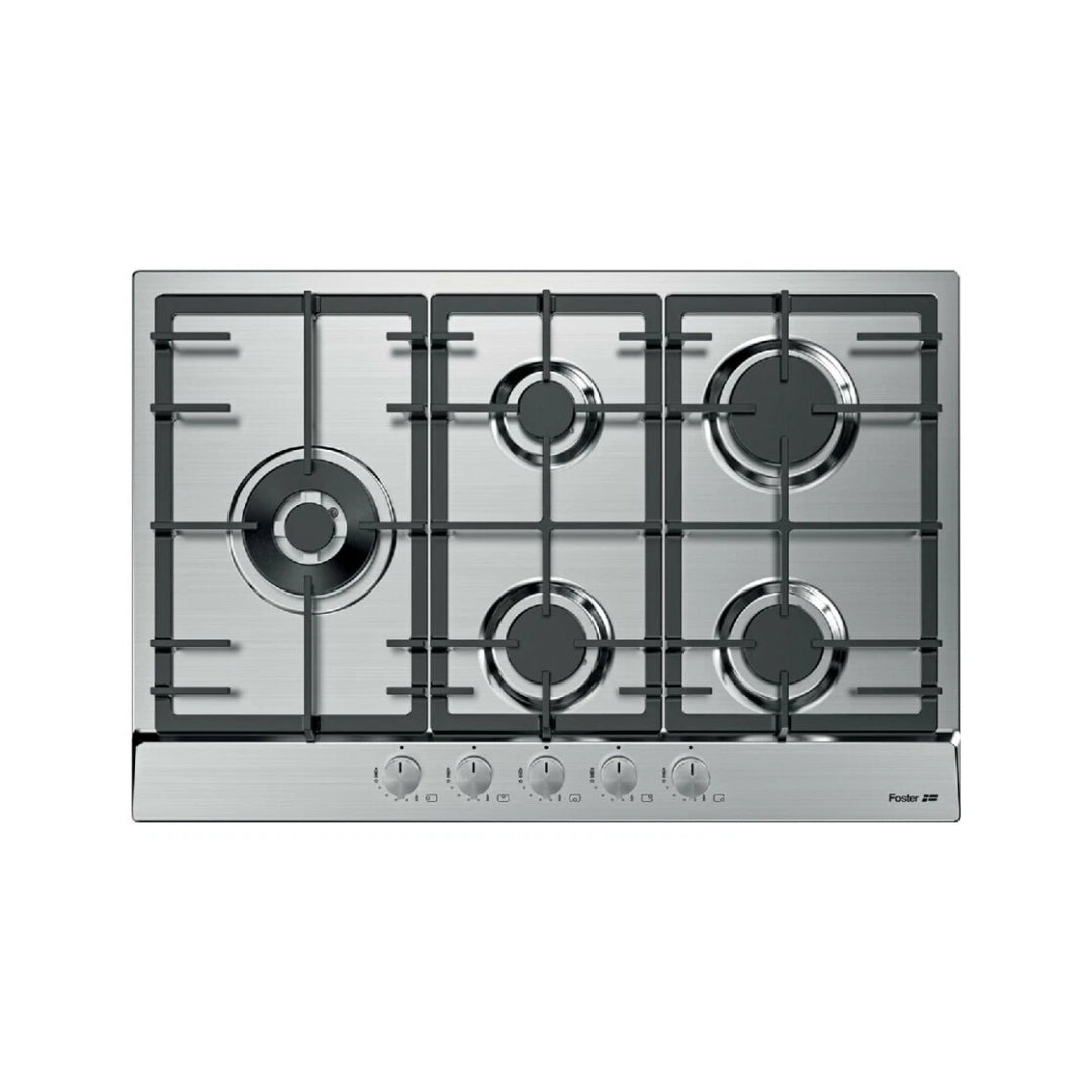 FOSTER 7018032 Piano Cottura 5 Fuochi Inox Accensione Elettrica Griglie Ghisa cm. 75 x 50